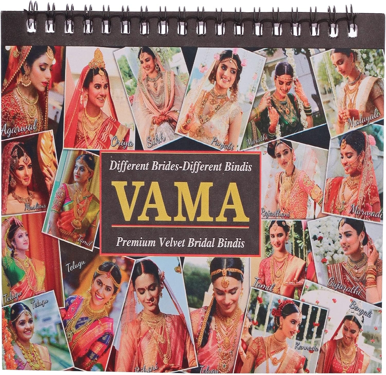 VAMA Girl'S Multicolour Rhinestone Bindi Kumkum Forehead Sticker Bindiya Indian Bindi Booklet (Medium Size 252 Stone Bindis Book)