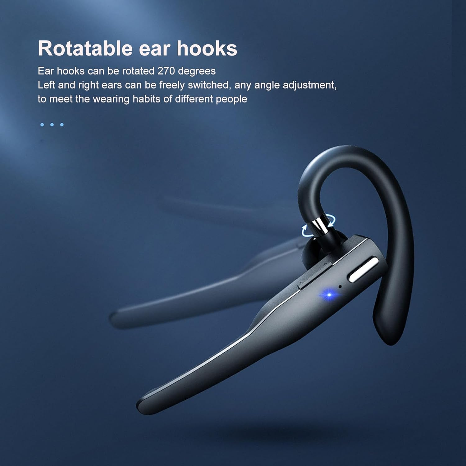 Bluetooth Earbuds, Wireless Hands-Free Headset, Noise Reducing Single Ear Headphones, IPX7 Waterproof, BT5.1 for Work, Driving, Business, Sports (YYK-525 Simple image number 2