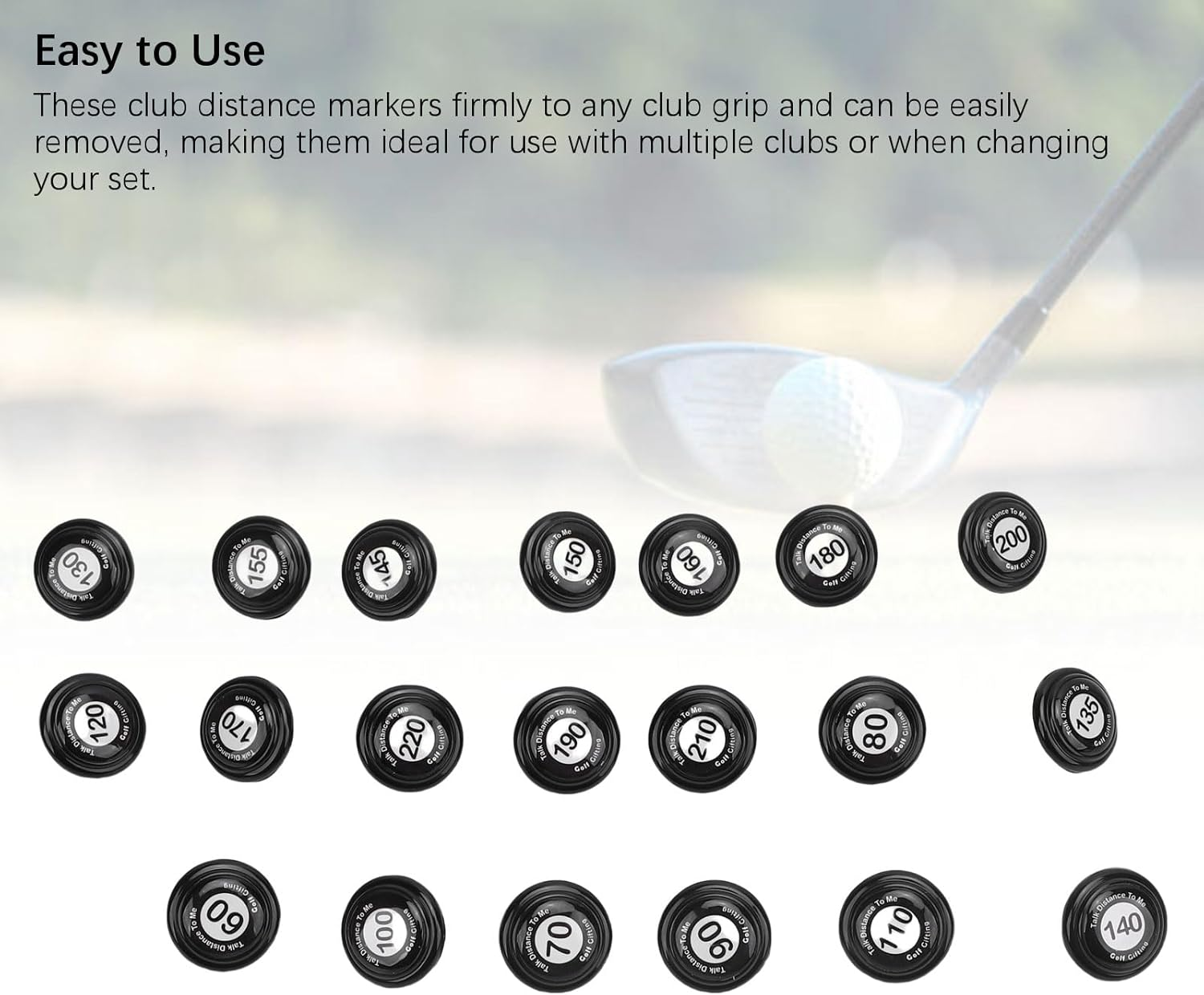 Club Distance Markers Ball Position Markers Club Yardage Sign ABS Durable Golf Accessories for Outdoor Sports Training 20Pcs - Orange image number 4