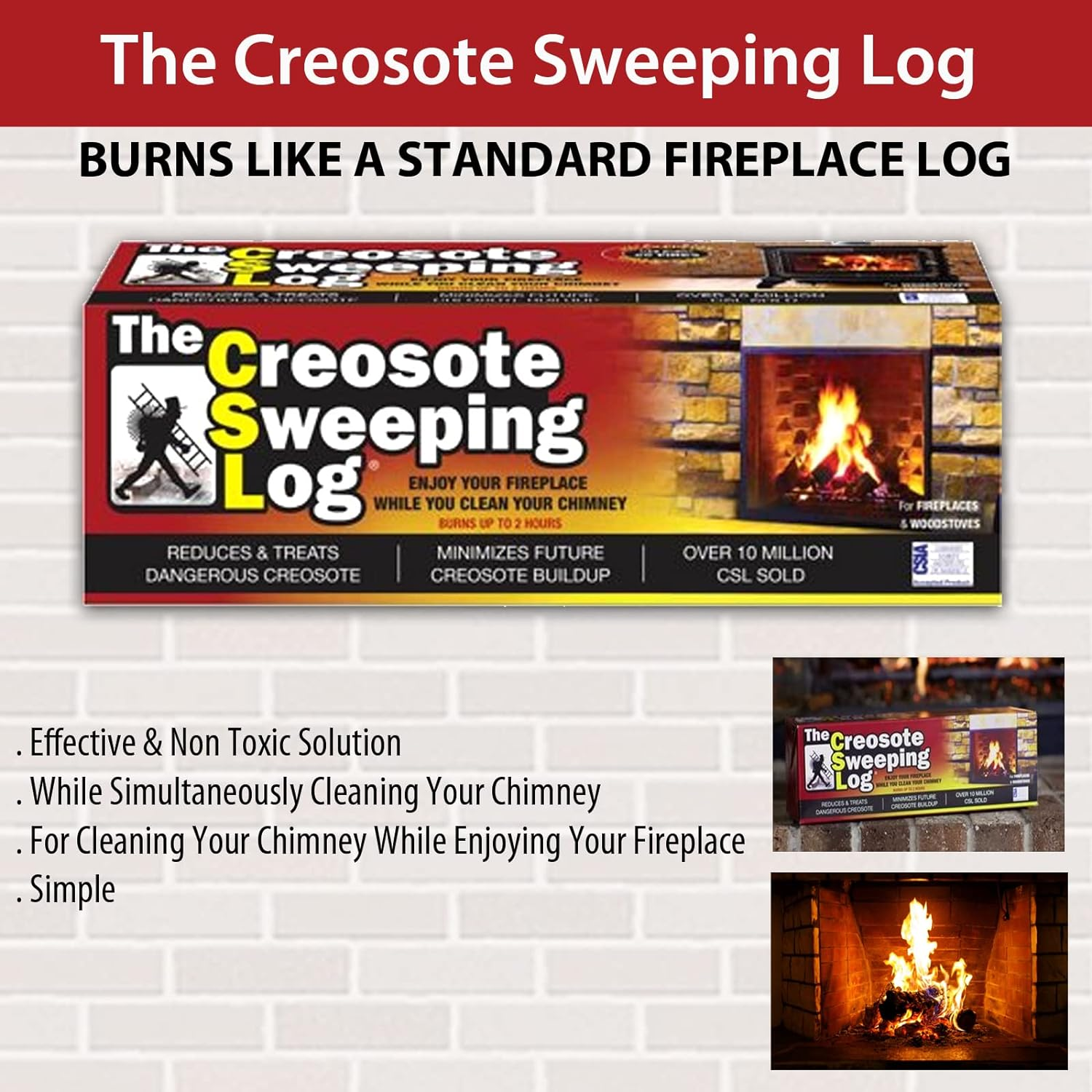 Creosote Sweeping Log for Fireplaces image number 2