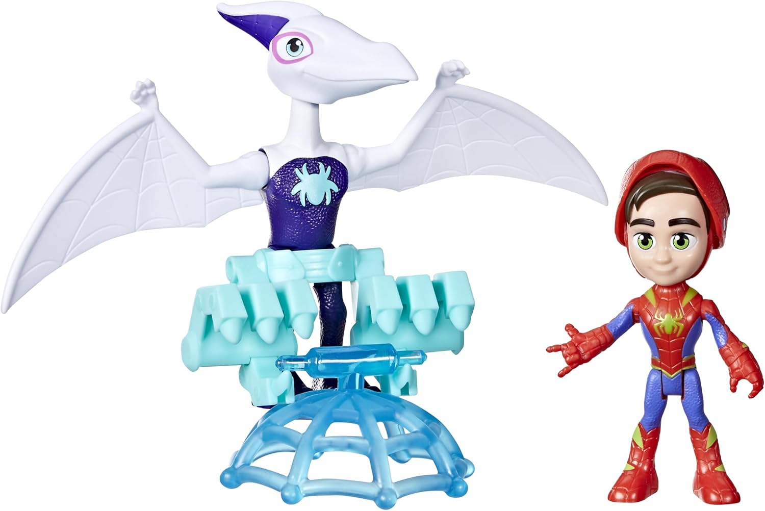 Marvel Spidey and His Amazing Friends Dino-Webs Ghostasaurus & Spidey 4-Inch-Scale (10Cm) Spider-Man Action Figure Set, Toys for Kids Ages 3 and Up