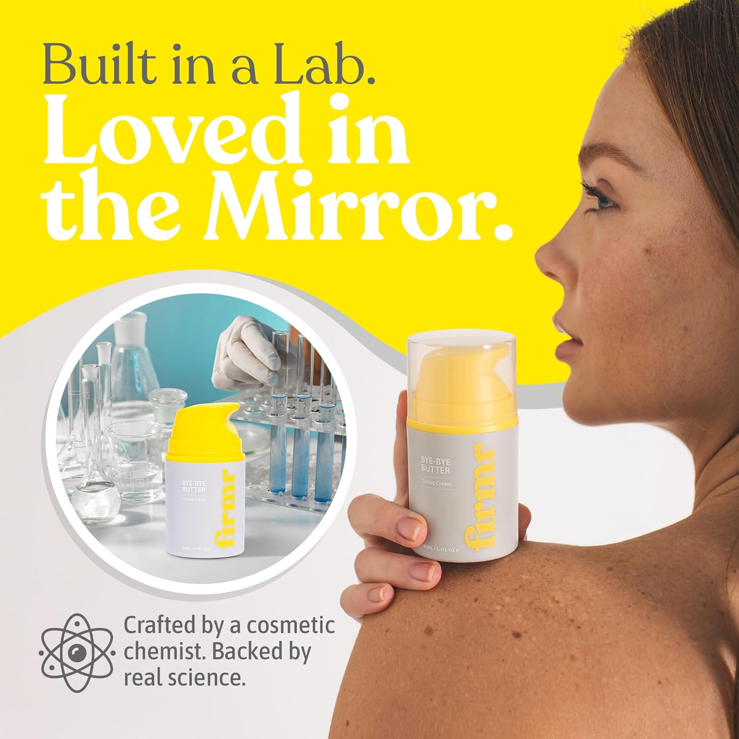 Firmr Bye-Bye Butter Toning Cream - Cellulite Removal & Stretch Mark Cream with Celery Stem Cells - Naturally Hydrates, Retains Moisture, Boosts Elasticity, Strengthens Skin Barrier &ndash; 50Ml/1.7 Fl.Oz. image number 3