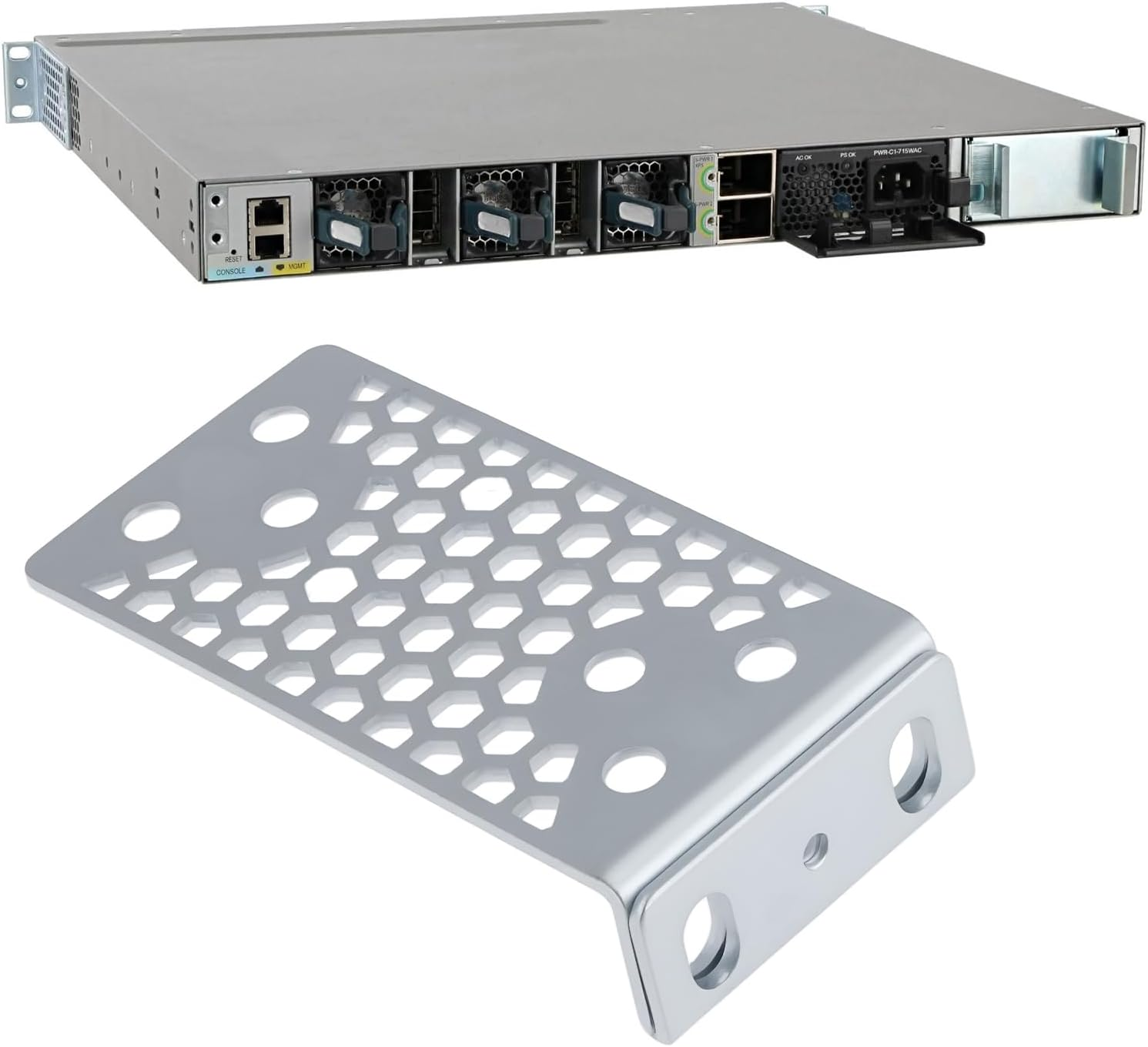 2Pcs Rack Ears with Screws Compatible with Cisco 3850 3560 3550 2960X 2960Xr 9300 19Inch Rack Mounting Holes