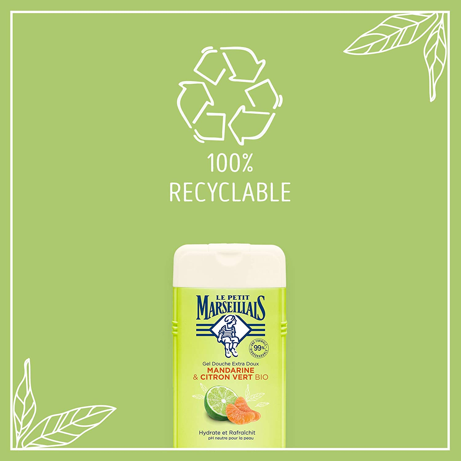 Le Petit Marseillais Shower & Bath Gel Extra Soft Organic Mandarin & Lime Green 250Ml image number 3