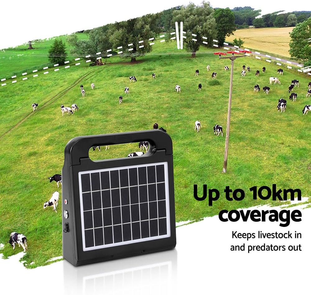 Giantz 5Km Electric Fence Energiser Solar Energizer Charger Farm Animal 0.3J image number 2