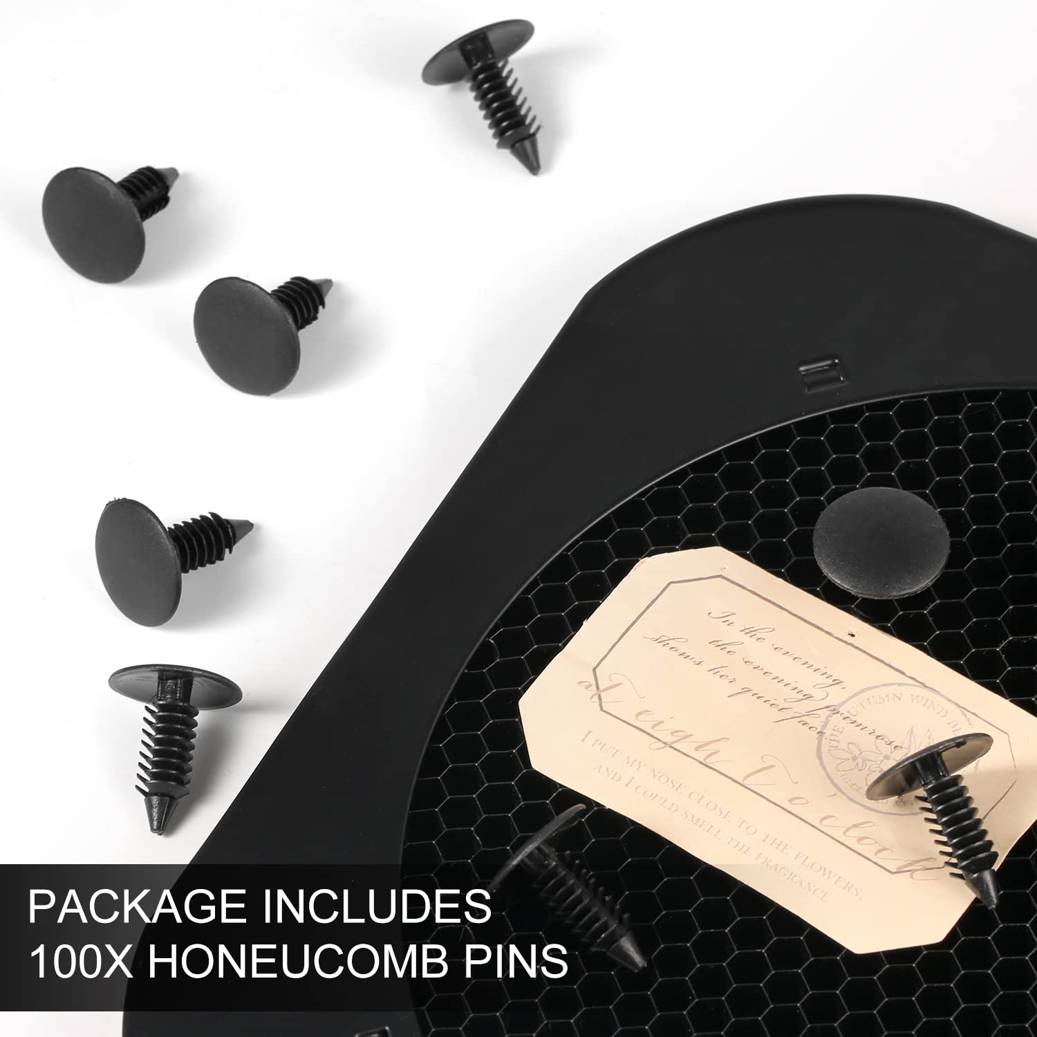 Pack of 100 Laser Honeycomb Pins, Honeycomb Laser Bed Attachment Accessories for Needle Laser Engraver for 7.5 Mm Honeycomb Grid Replaces Honeycomb Laser Bed Accessories (Black) image number 2