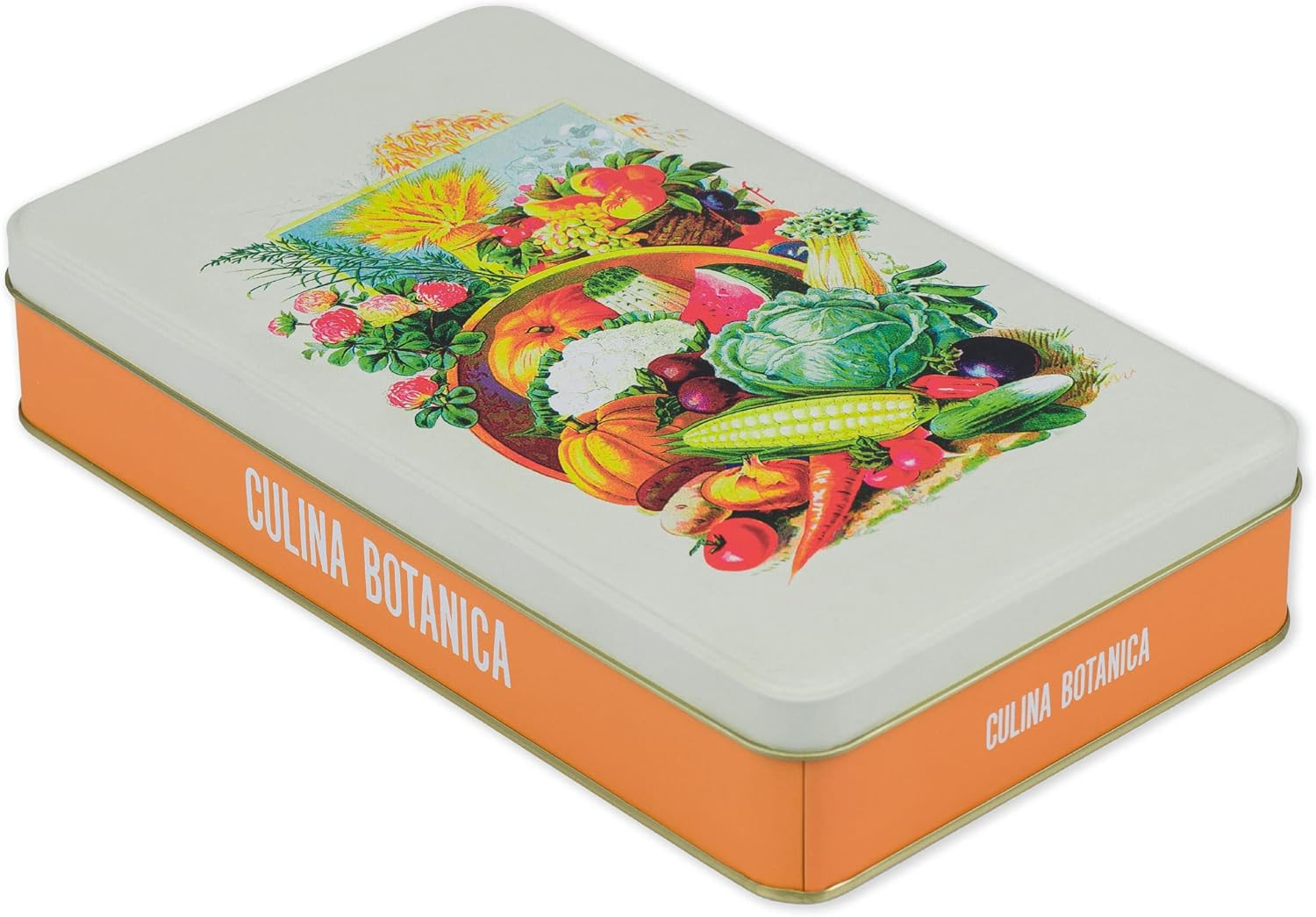 Metal Tin Tin with Lid, Nostalgic Art Tin Box, Biscuit Tin, Storage Tin for Small Items - Herbarium Collection (Culina Botanica) image number 4