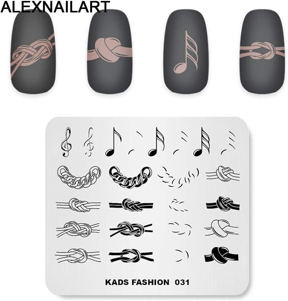 Nail Art Stamping Plate Stamp Model Picture Music Note Chain Knot Pattern Nail Art Stamper Nail Polish DIY Tool