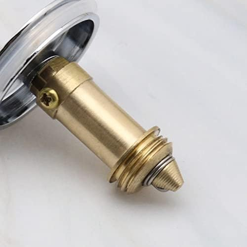 Bathroom Sink Drain Plug Stopper, 2 Pack 38Mm Basin Pop up Click Clack Plug with Brass Slotted Bolt Spring for Bath Vanity Sink Bathtub Kitchen image number 3