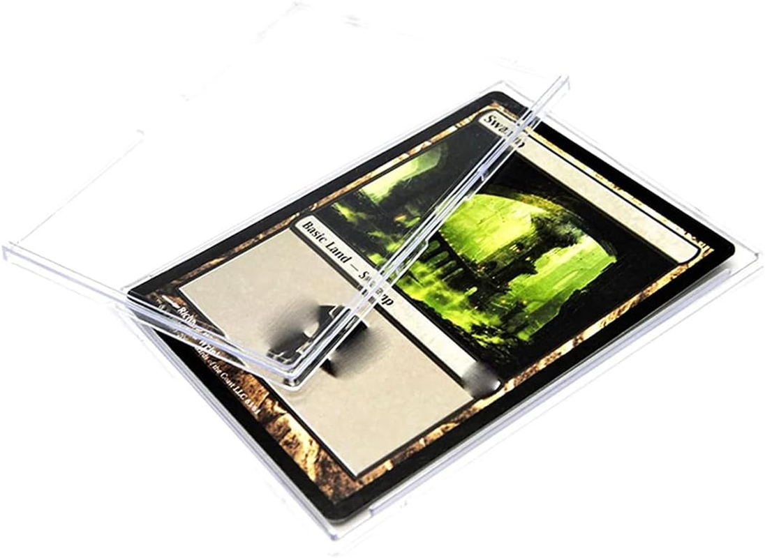 Cards Sleeves Top Loaders 10 Hard Plastic Card Protector Clear Card Brick + 2 Display Stand image number 2