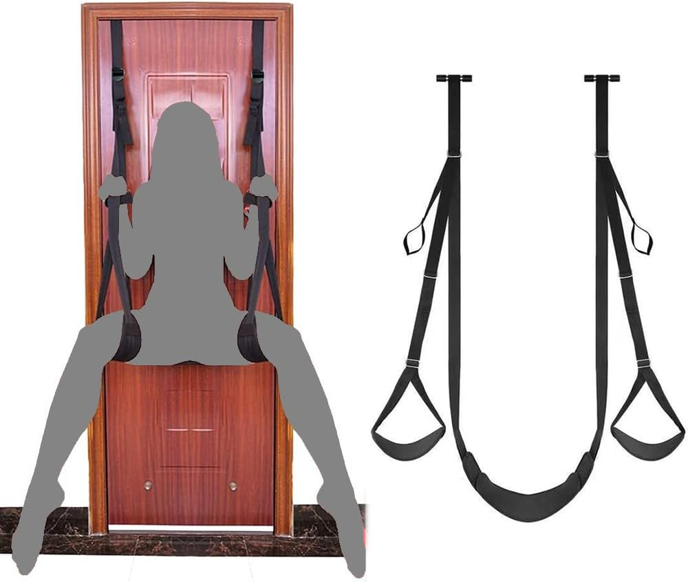 Door Sex Swing over the Adult for Couples Hanging Sling Couple Sexy Slave Bondage Love Slings Adults Sweater Frequent Flyer TA5, Black1 image number 4