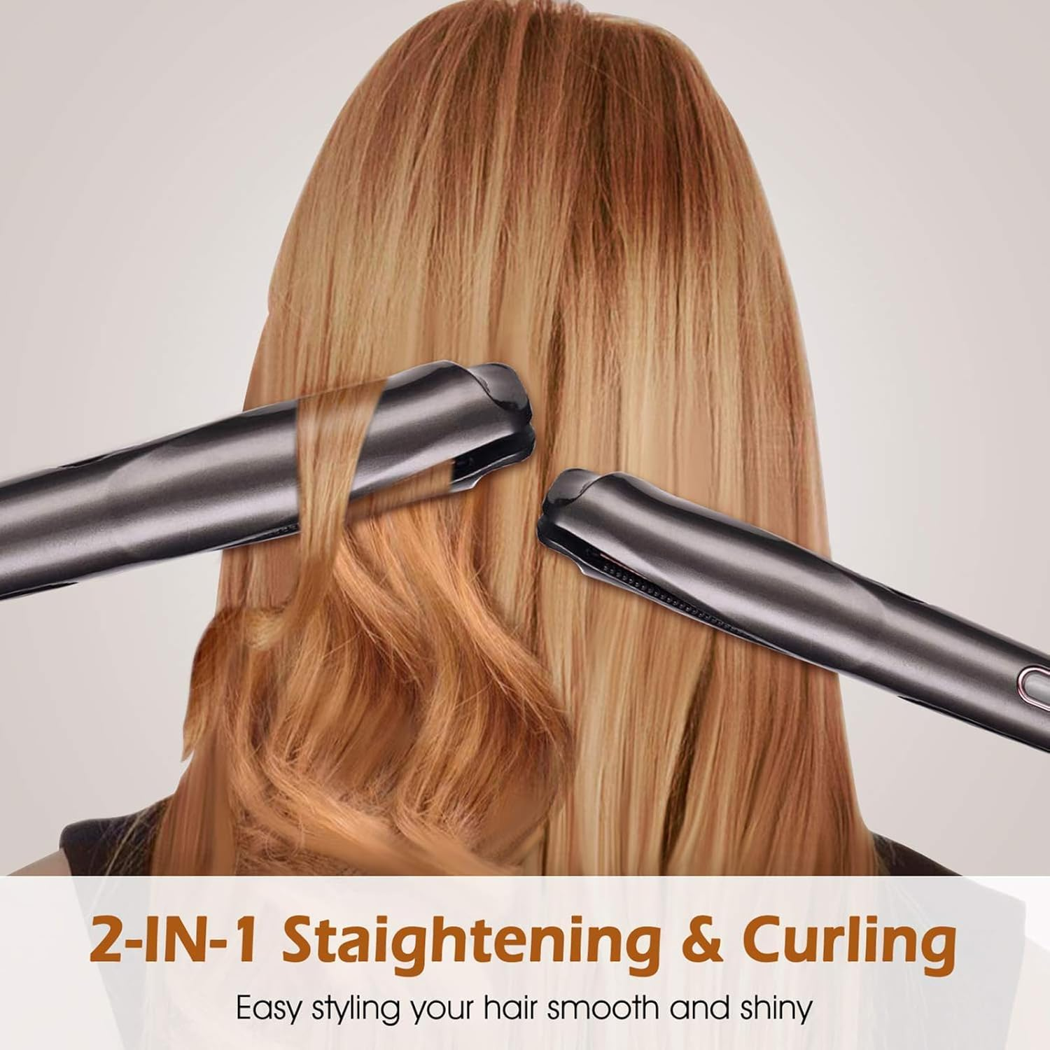 Hair Straightener, Mankami 2 in 1 Curl and Straight Confidence Hair Curler Unique Twisted Plate Design Straightening and Curling Flat Iron for All Hair Types image number 2