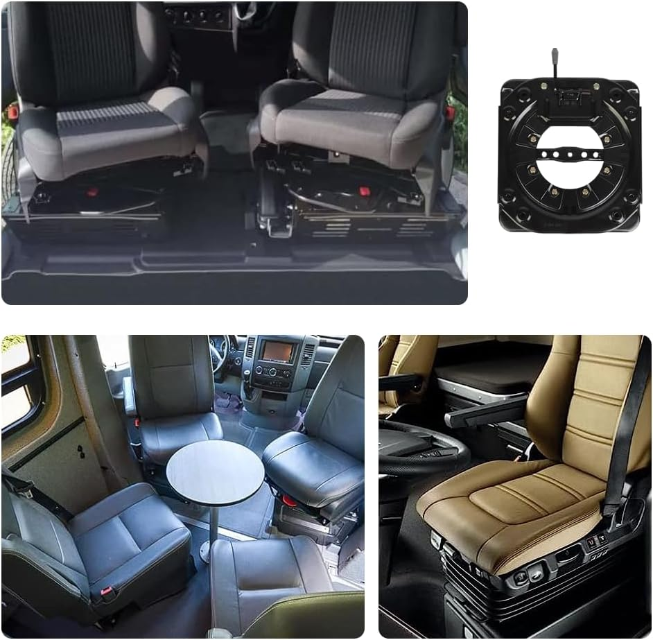 Swivel Car Seat Base Heavy Duty Chair Swivel Base, Bar Stool Swivel Steel Plate 360 Degree Rotatable Replacement Swivel Seat Parts for RV Camper Boat Bus Seat DIY Chair image number 3