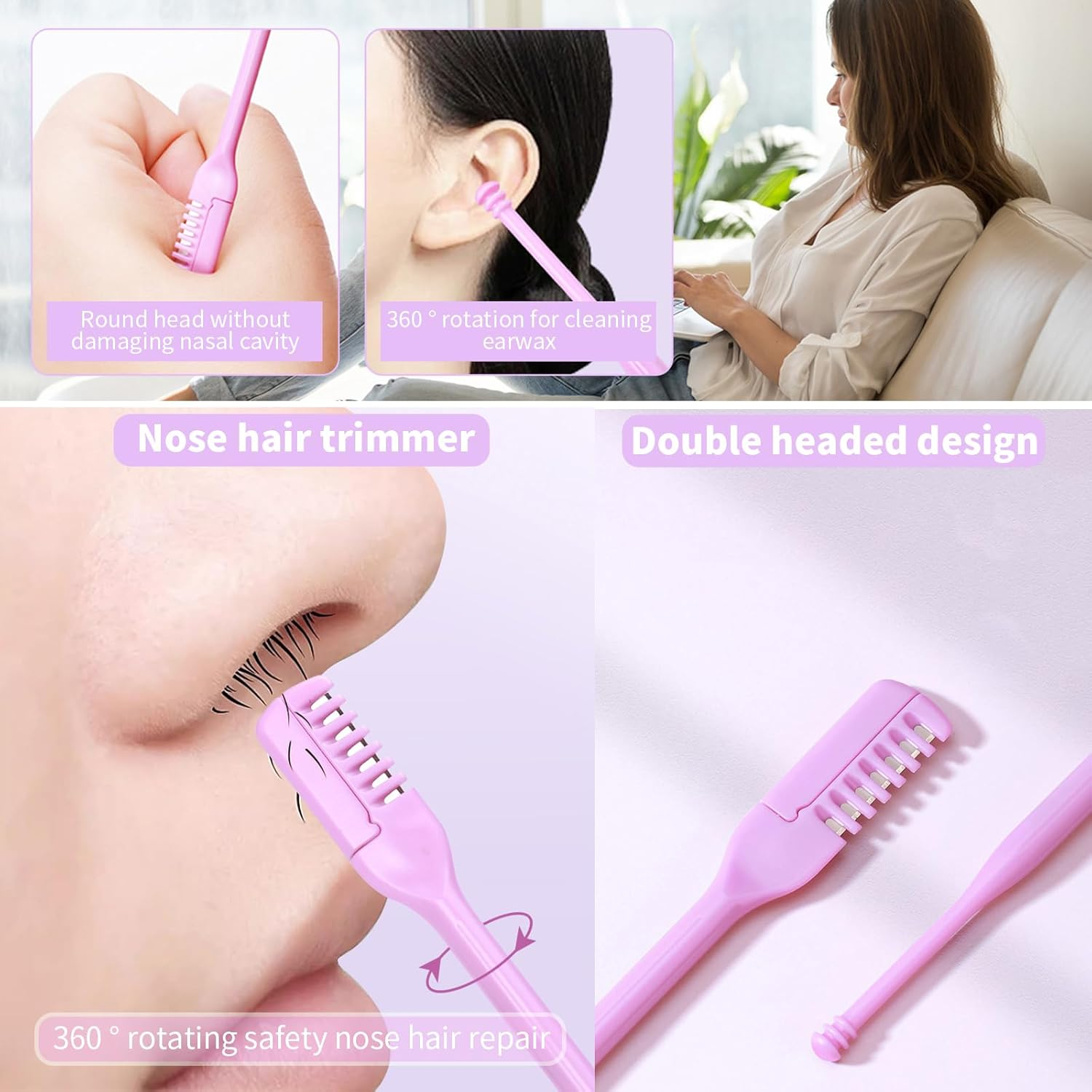 13-In-1 Nail Kit, Manicure Set with Tweezers/Nail File/Nail Clippers/Cuticle Trimmer/Facial Care Tools, Professional Manicure & Pedicure Set, Travel Portable Nail Cutter Set for Men Women (Purple) image number 3