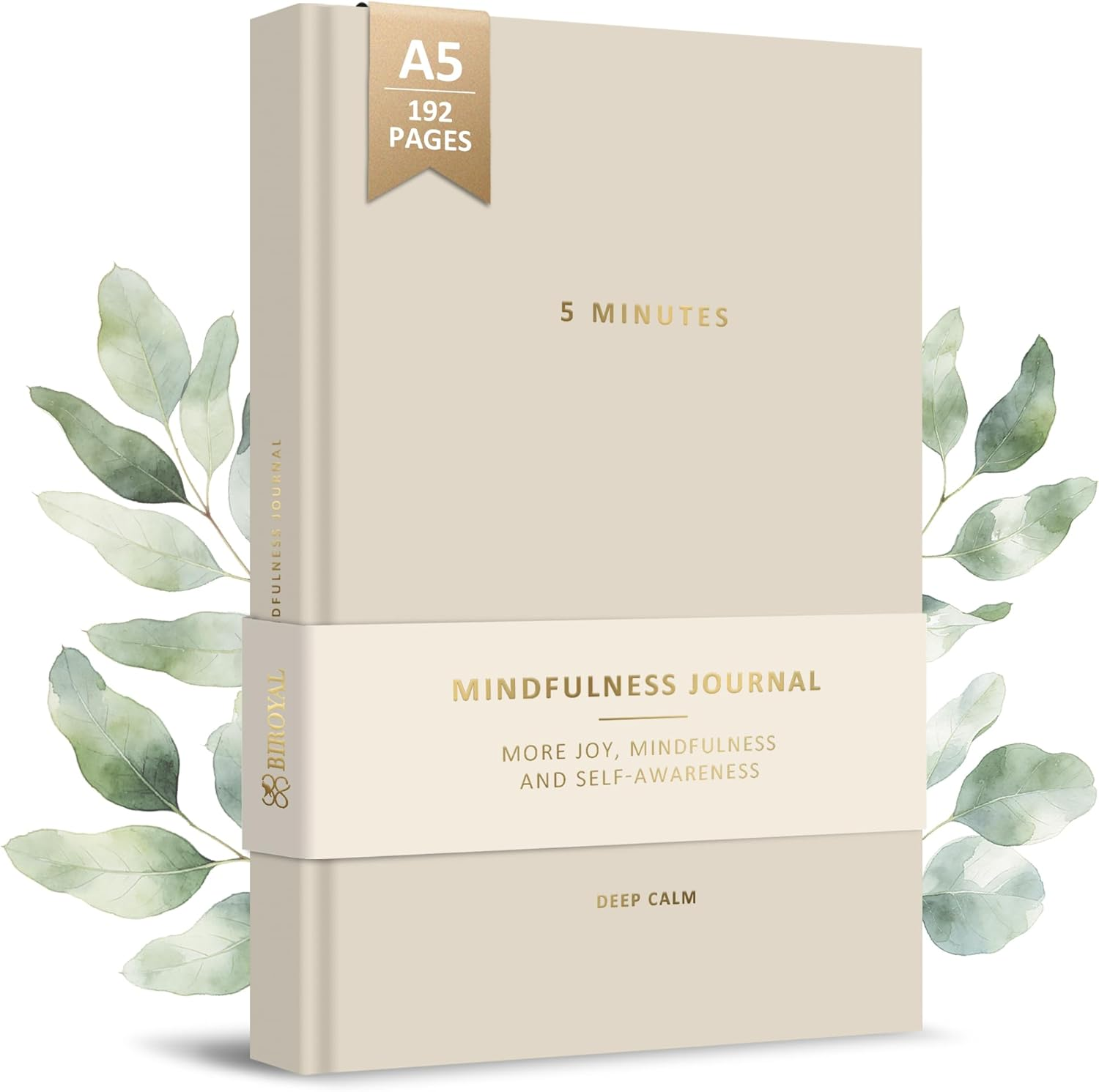 Gratitude Journal for Women - 20 Weeks Undated Five Minutes Daily Journal to Inspire a Happier for More Self Care - 5 Minute Grateful Diary for More Motivation, Mental Health & Reflection - Deep Calm Khaki