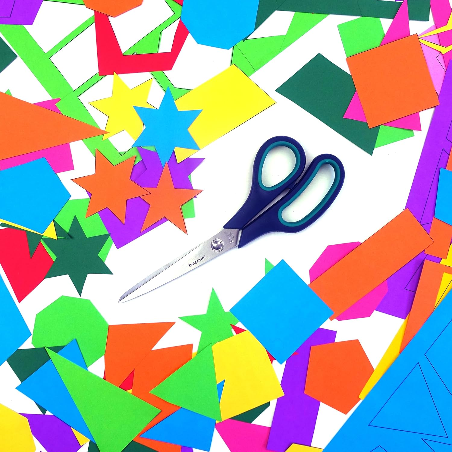 Belgrave General Purpose Scissors, 215Mm, Soft Padded Handles, Stainless Steel Blades, Blue & Green, Ideal for School, Home, and Office Use image number 3