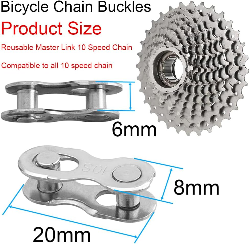 Yakamoz Bicycle Chain Repair Tool Set, 10Pairs Quick Reusable Bike Chain Master Link 10 Speed Chain Joint Connector with Bike Chain Plier for Speed Chains Repair Tool Kit image number 6