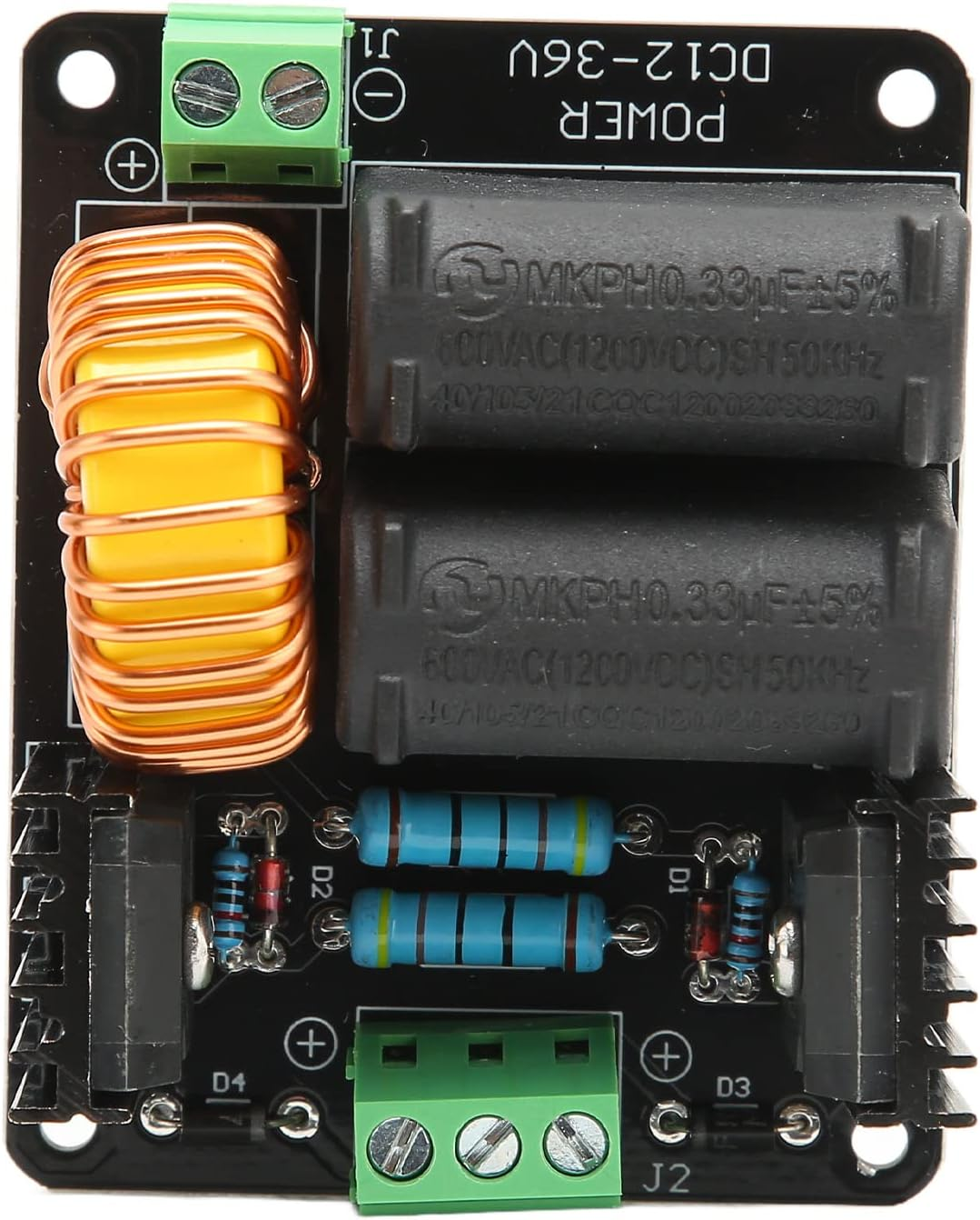 ZVS Performance Controllers Controlling Flyback High Voltage Source High Voltage Coil Feeding Source for DIY Player, Drive Module for Marx Generators with Low Heat Generation, Material: PCB, Enthusiac Settings, Quantity: 1X image number 5