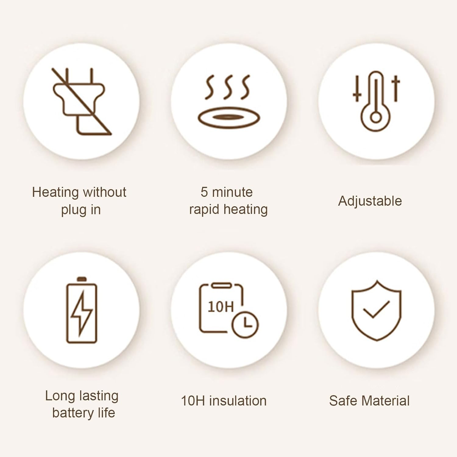 Cordless Rechargeable Milk Warmer with Digital Temperature Level Heating - 200Ml Baby Bottle Warmer for Breast Milk Portable Travel Use image number 3