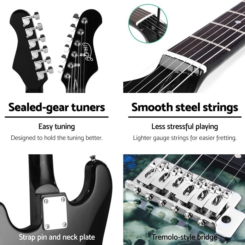 Alpha Electric Guitar Music String Instrument 20W Amplifier Rock Bag Pick image number 6