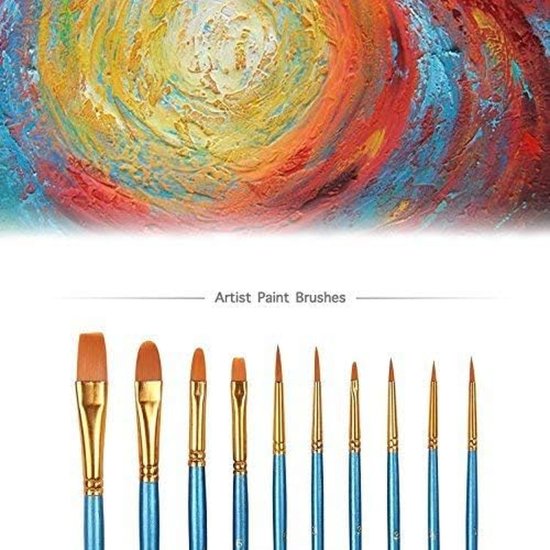 AOOK 80 Pieces Paint Brush Set Professional Paint Brushes Artist for Watercolor Oil Acrylic Painting (8-Pack 80Pcs) image number 1