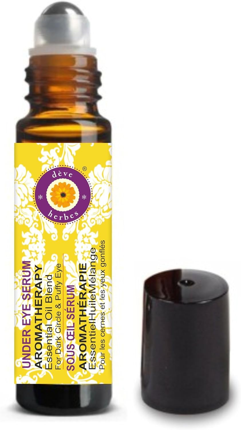 Deve Herbes under Eye Serum - for Dark Circles & Puffy Eyes. Blend of German Chamomile, Coffee, Sandalwood, Rose Geranium, French Lavender & Fennel Seed Essential Oils 10Ml (0.33Oz) image number 1