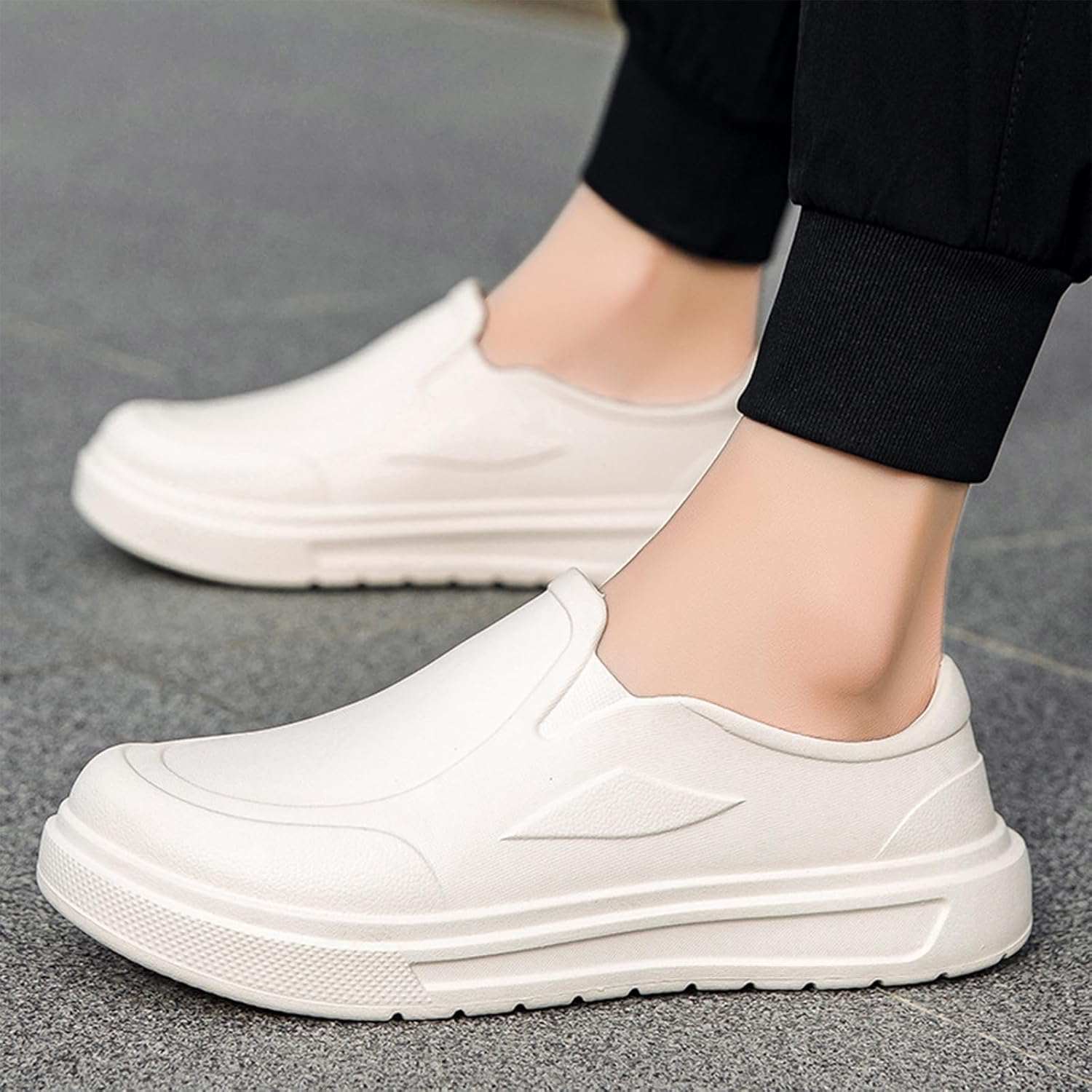 Men'S Oil Resistant Waterproof Slip-On Chef Shoes Comfort Lightweight Non Slip Work Penny Shoes Kitchen Outdoor Outdoor Loafers