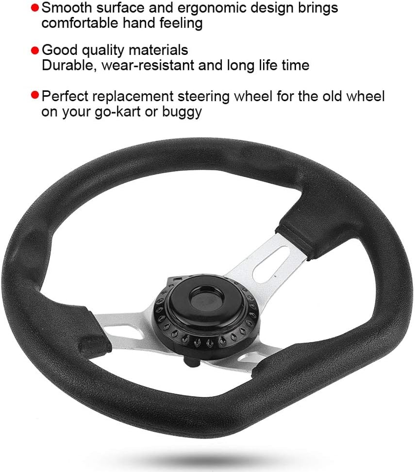 Akozon 270 Mm Go-Kart Steering Wheel | Racing Stroller Steering Wheel | Stroller Replacement Accessory image number 1
