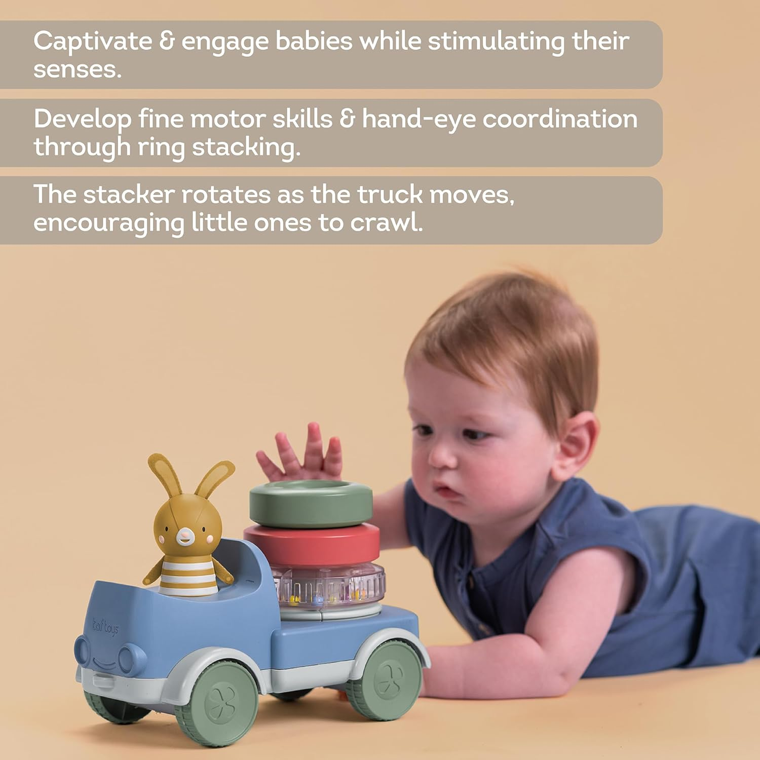 Taf Toys Bunny Stacker Truck Toy for 6+ Months image number 5