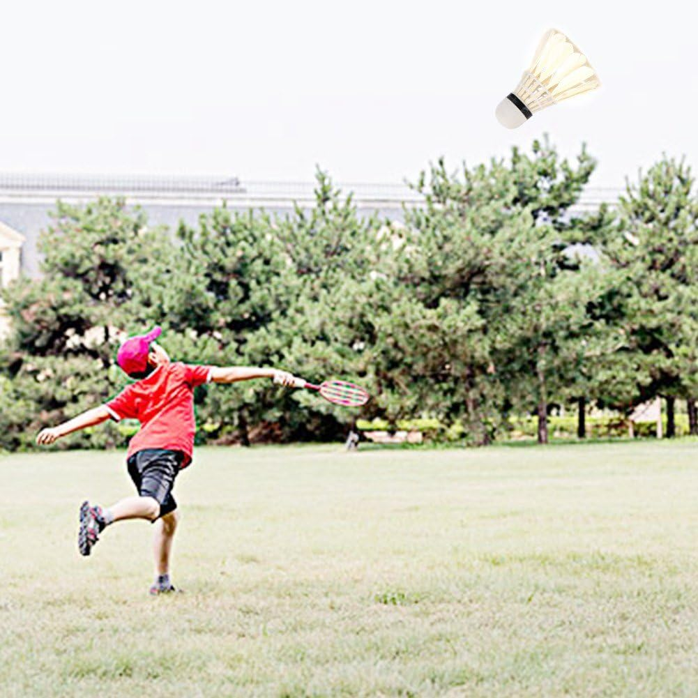 12Pcs/Lot Badminton Balls, White Feather Badminton Balls Shuttlecocks Outdoor Sports Badminton Training Accessory, Sports Equipment image number 2