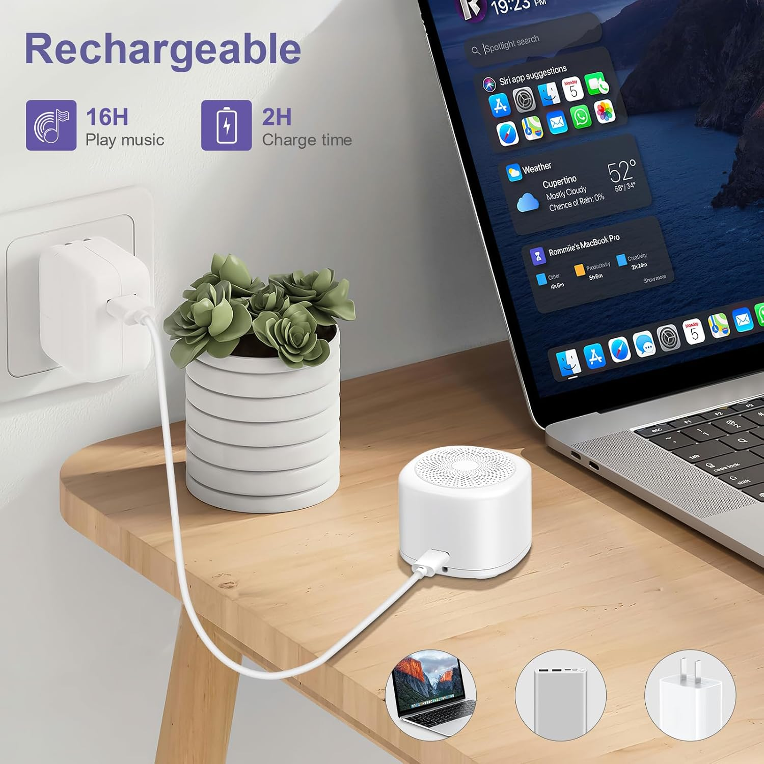 White Noise Machine Mini Portable Sleep Sound Machine for Baby Adults Kids 10 Smoothing Sounds 3 Timer Volume Control Colorful Nightlight Rechargeable Pocket Sleep Sound Machine for Home Travel image number 6