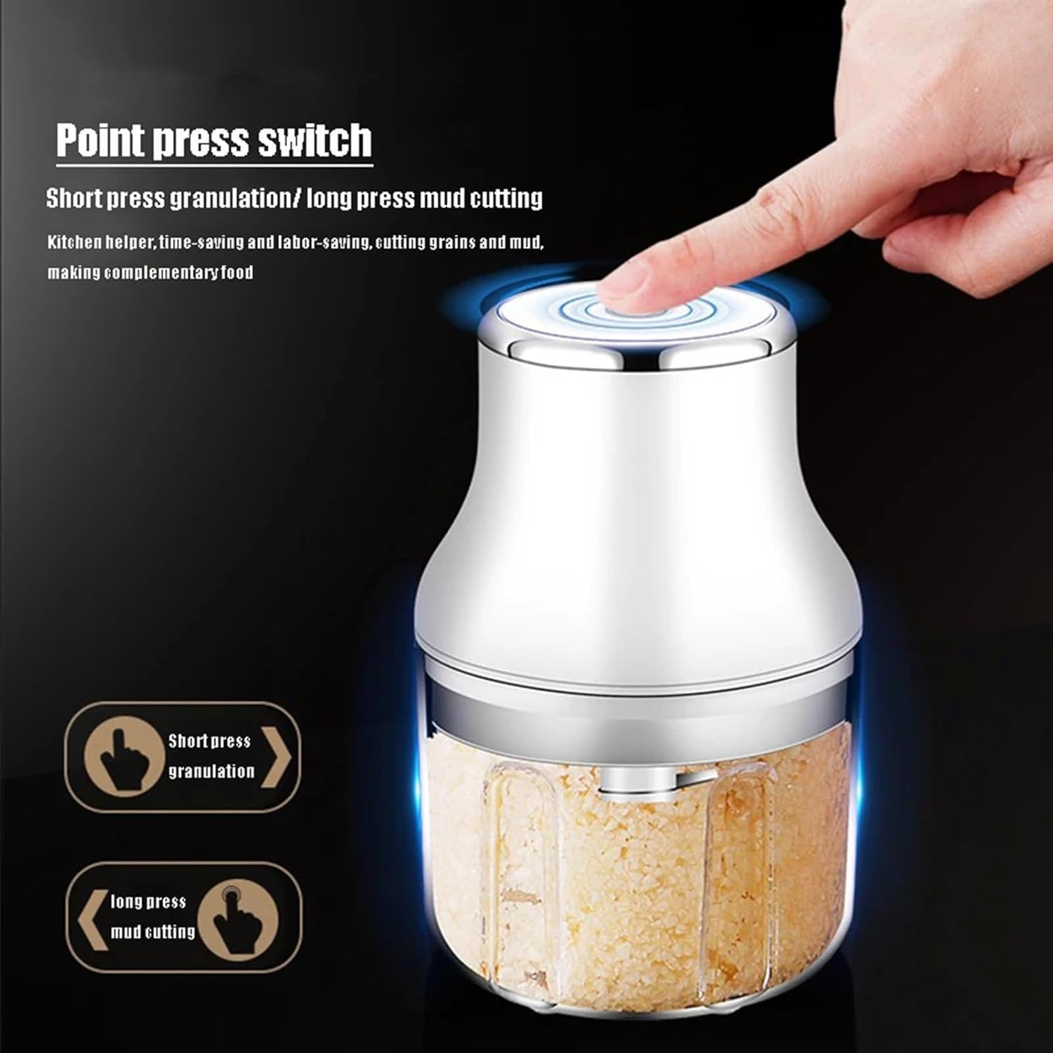 Electric Mini Garlic Chopper, Mini Chopper Food Processor, Garlic Mincer,Fusible Volume Iron-On Fleece | 15M X 90Cm (250Ml) -5