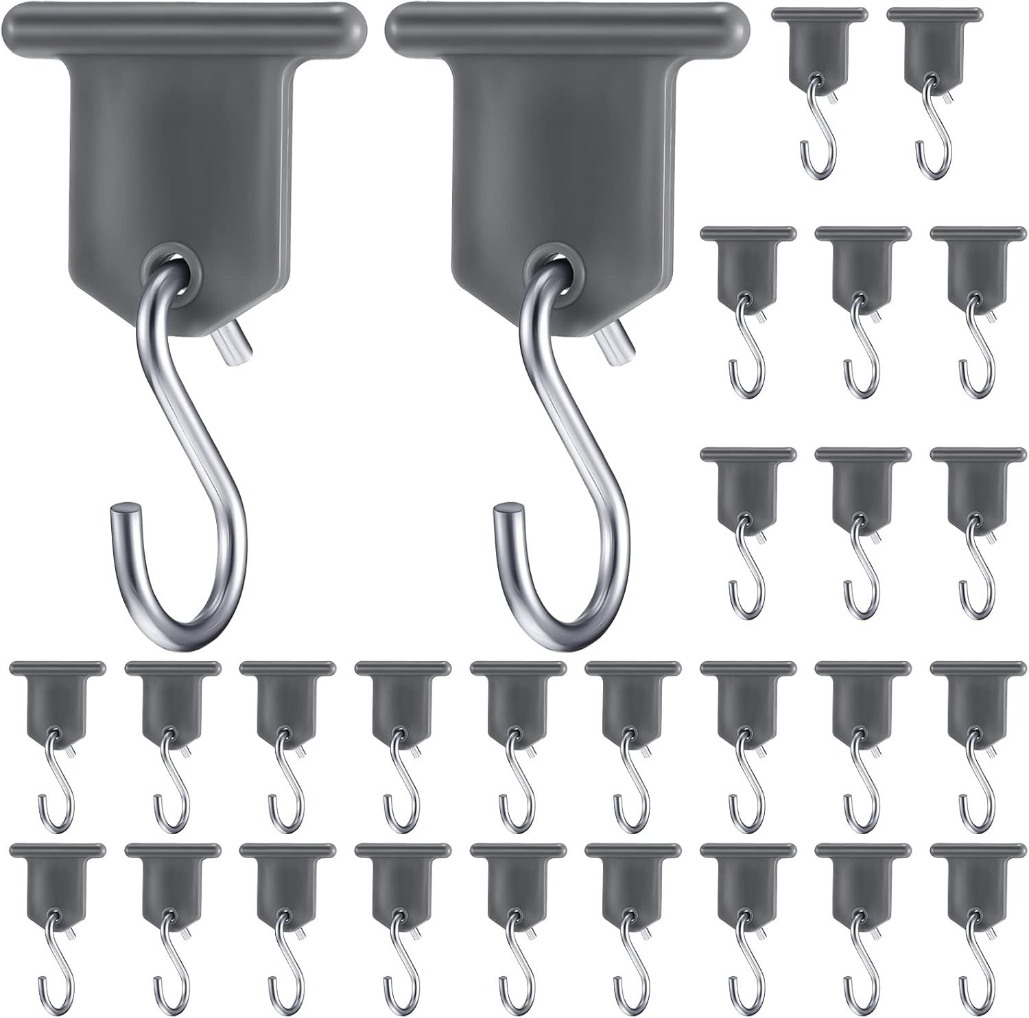 BBTO RV Awning Light Clip RV Party Light Holder Camper Awning Hook Light Accessory Plastic and Metal Light Hook Gray Camper Light Support Hanger for Camping Tent Indoor Outdoor Decor (28 Pieces) image number 5