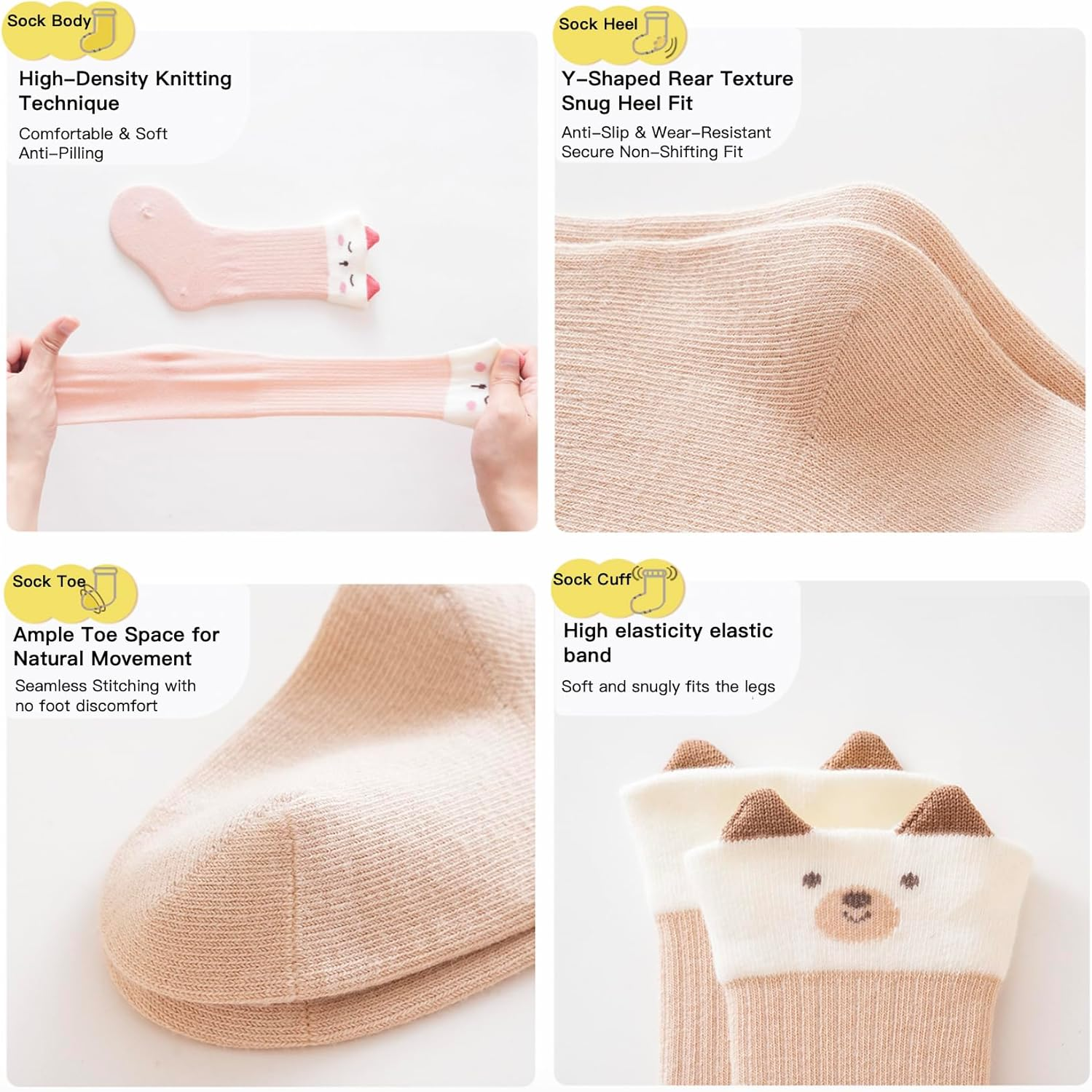 1-3 Years Old Baby Sock Gift Set - 6 Unique Pairs, Cute & Funny Unisex Gifts for Baby Showers & Registries image number 5