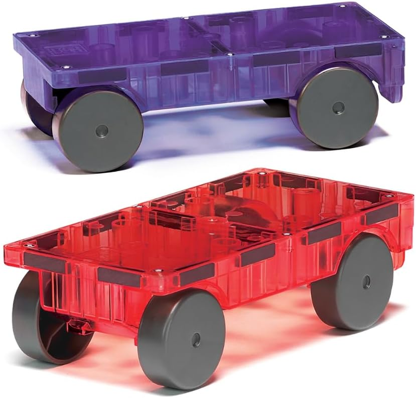Magna-Tiles Cars Expansion 2-Piece Set, Purple/Red image number 3