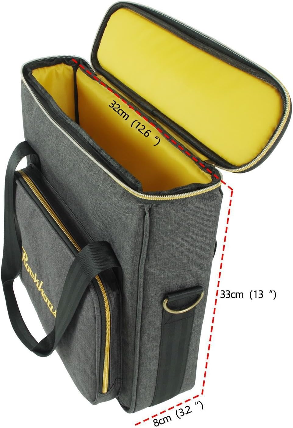 Vsenkes Record Storage Bag Vinyl Record Holder Office Holds 12" LP Albums Portable Travel with Lid Oxford Cloth CD Storage Organizer