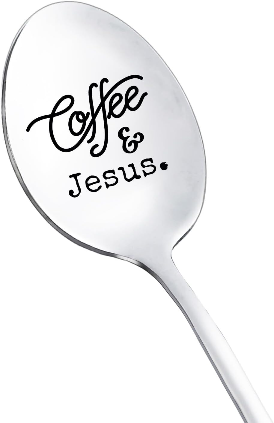 Coffee and Jesus Spoon Gifts for Coffee Lovers Women Men Christian Gifts for Grandma Dad Christmas Birthday Gifts for Papa Jesus and Coffee Gifts for Mom Friend Coffee Spoon image number 2