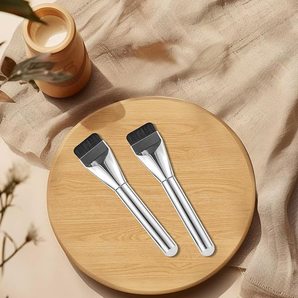 2Pcs Flat Foundation Brush for Liquid Makeup, Ultra Thin Flat Head Foundation Brush Soft Dense Flat Makeup Brush Beauty Brushes Ideal for Cosmetic Application and Face Makeup image number 2