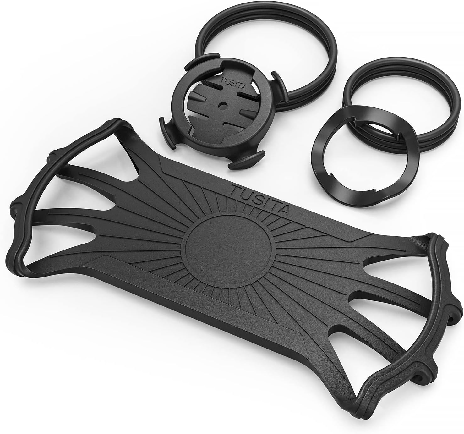 TUSITA 2 in 1 Bike Mount Quick Release, Quarter Turn Compatible with Garmin Edge GPS Computer, Iphone 14 13 12 Pro Max, Samsung Galaxy Note 20 S21 Ultra All 4.7"-6.9" Phones - Cycling Accessories image number 3