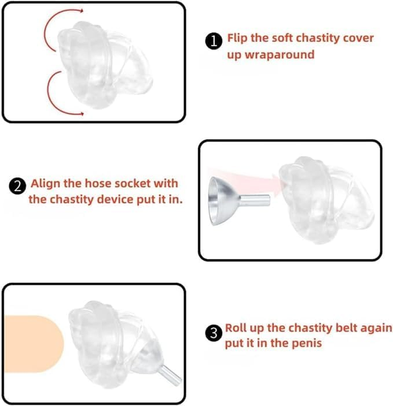 Chastity Device Anal Plug and Silicone Chastity Cage, Latex Penis Sheath Flow into the Anal Catheters Cage Metal Small Male Adult for Men Sex Toys image number 2