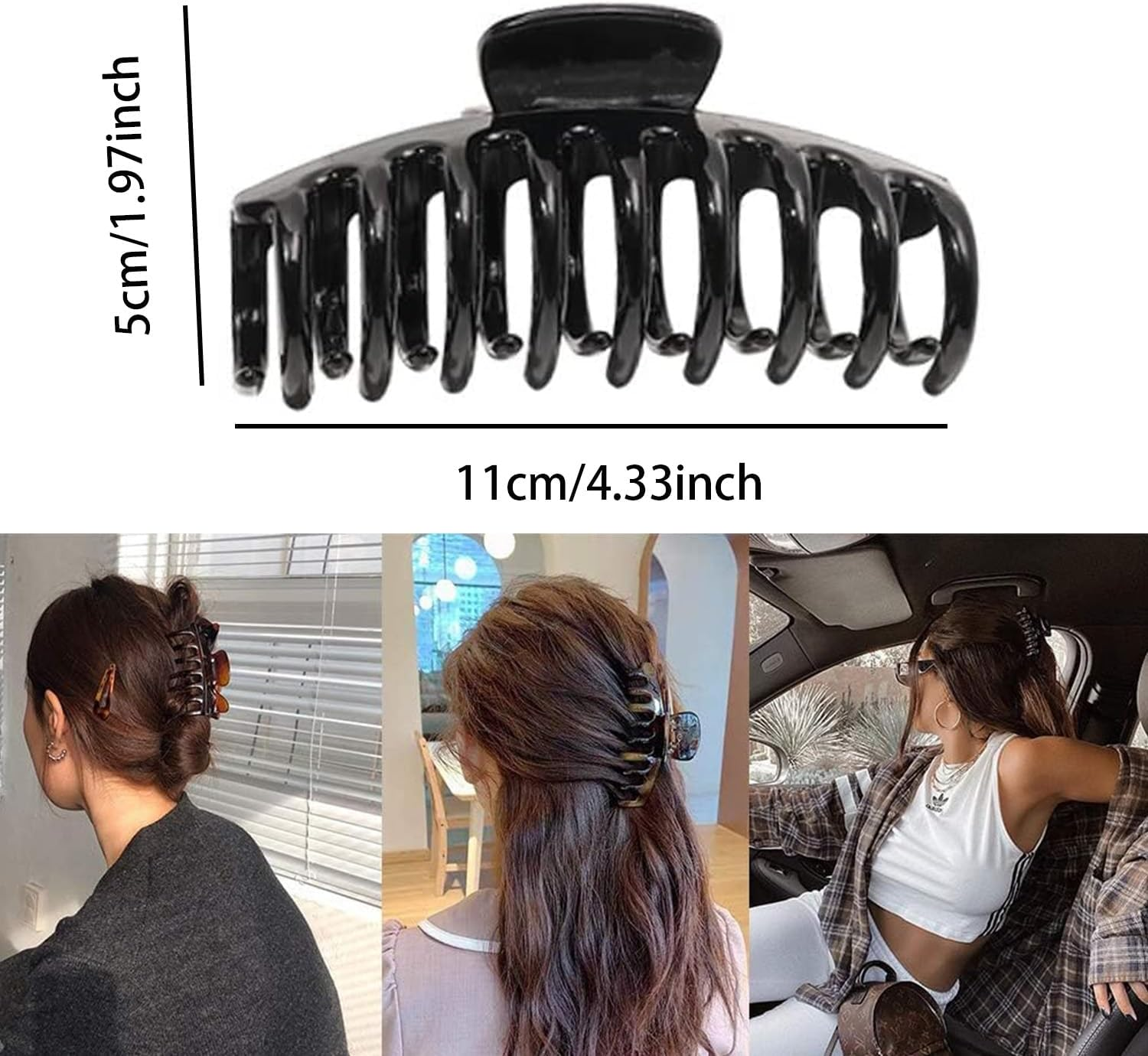 3-Pack Women'S Hair Clips, Claw Clips, Stylish Hair Clips, Strong Holding Hair Clips, Non-Slip Grip Clips, Suitable for Women and Girls Thick, Thin Hair (Three Colors) image number 3