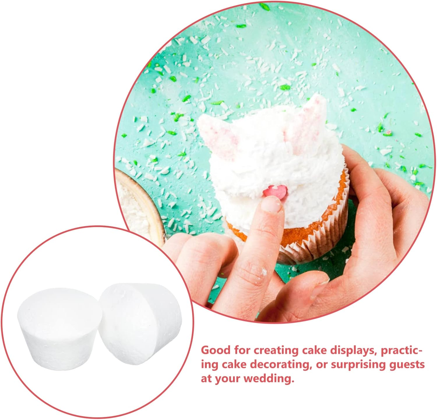 STOBOK 20Pcs Foam Cupcake Fake Cupcakes Foam Cake Model Fake Cake Muffin Cupcake Decorating Practice Models for Wedding Display Window Decorating image number 5