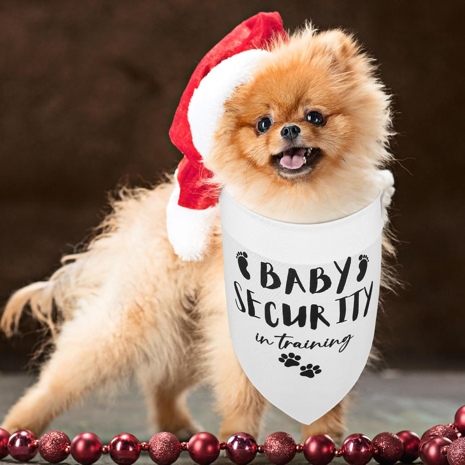 2 PCS Dog Bandana Baby Security in Training Scarf Baby Announcement Sign Triangle Printed Dog Pet Accessories Washable Funny Pregnancy Dog Bandana for Dog Lovers Large Dogs image number 3