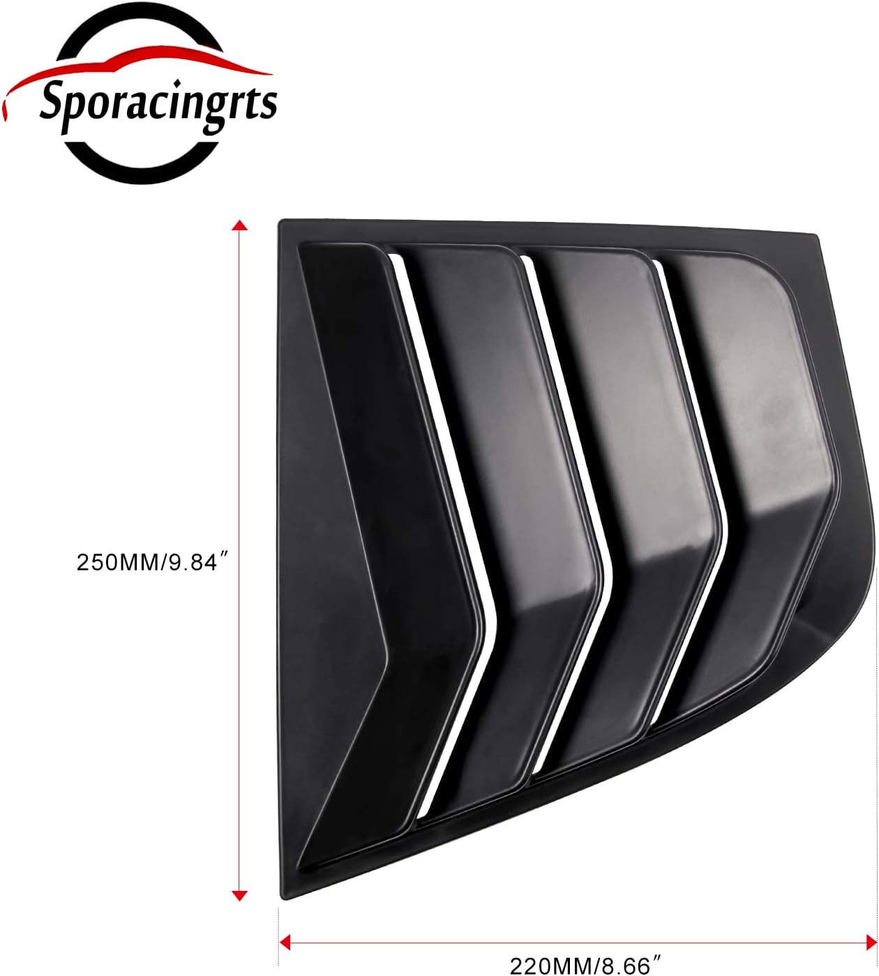 Sporacingrts Side Window Louvers Scoop Cover Sunshade Compatible with 2018 2019 2020 2021 2022 Kia Stinger Black (YMX3-1-SSW055-BK) - Carbon Fiber Style image number 6