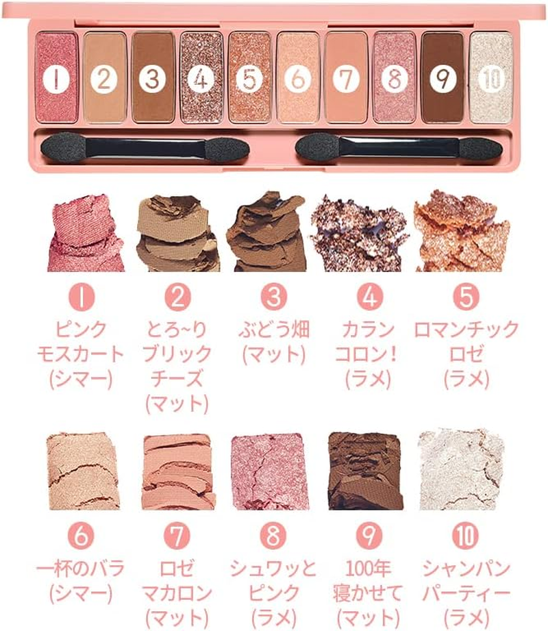 Etude Official Play Color Eyeshadow, Rose Wine, 10 Color Palette, Eyeshadow Palette image number 3