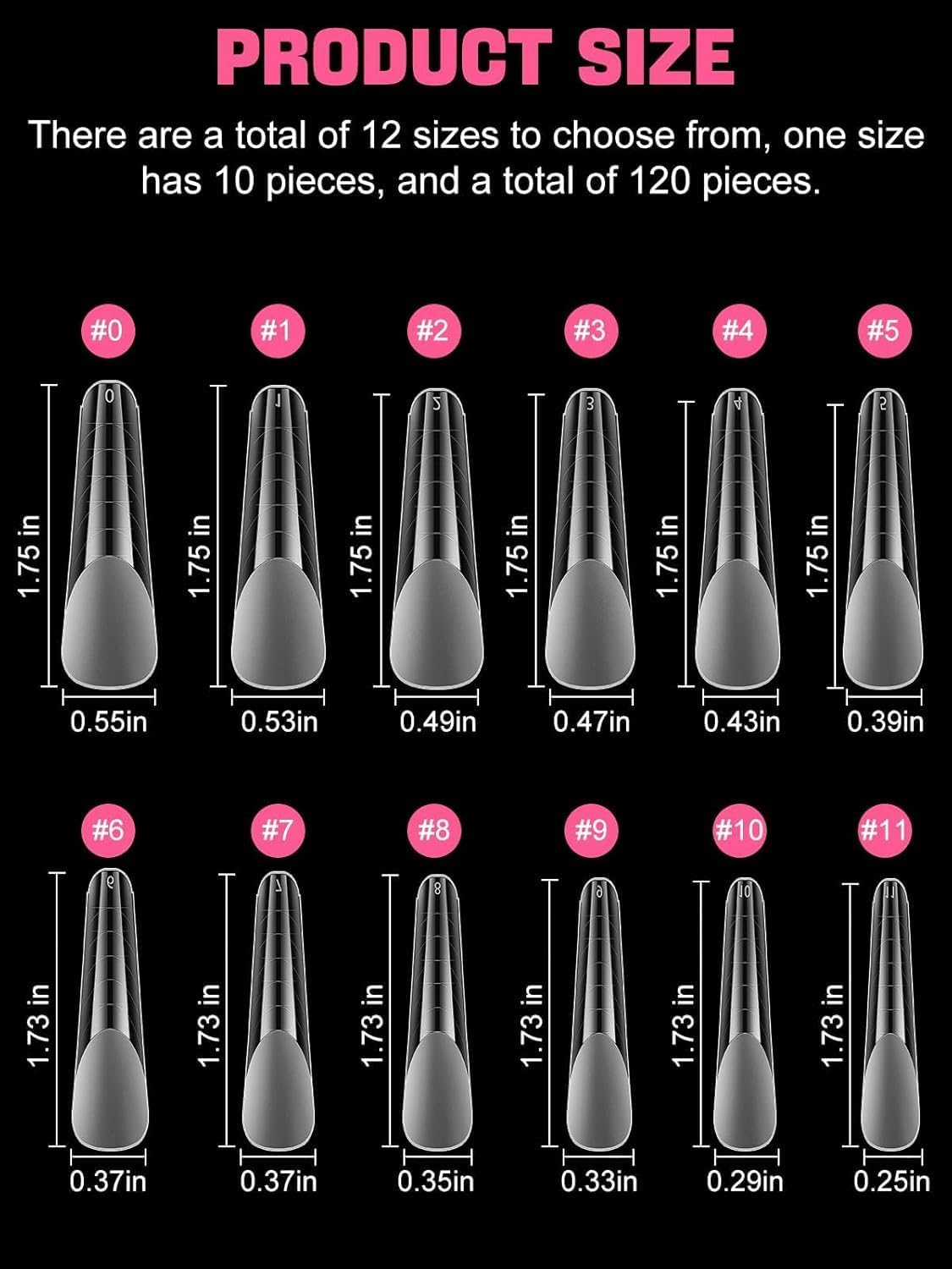 EBANKU 120PCS Clear Matte Dual Nail Forms System Coffin Nail Mold Tips Acrylic Stiletto Nail Extension Tools for Nail Art Salon Nails Design image number 5