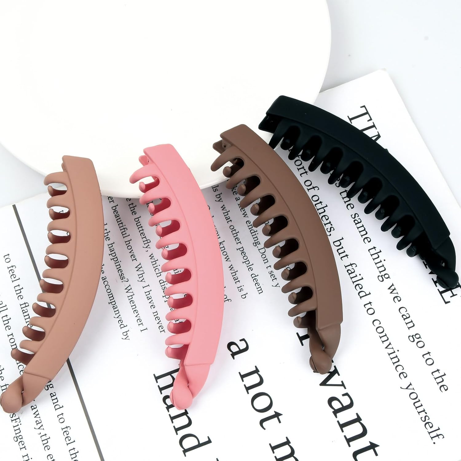 Ehuihuan Banana Hair Clip, Banana Clip Hair, Banana Hair Clips, Women'S Large Hair Clip, Thick Hair, Banana Hair Clip, Ponytail Banana Clip, Fishtail Hair Clip, 13 X 3 Cm, 4 Pieces