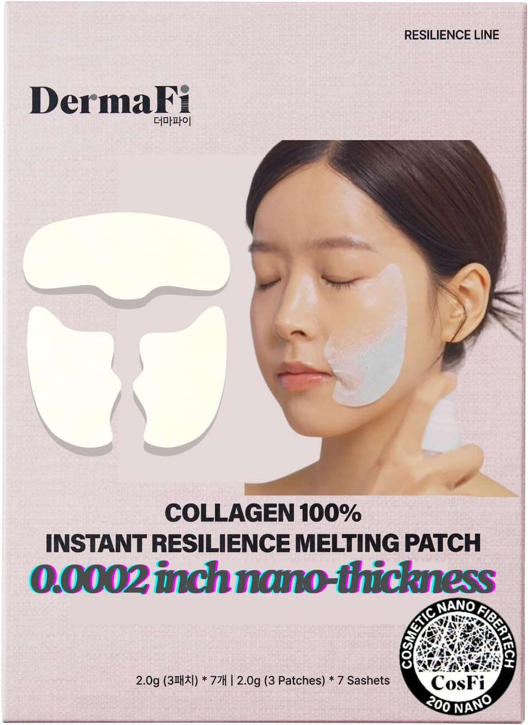 [Dermafi] Glutathione 5% + Collagen 95% Instant Resilience Melting Patch Facial Mask Pack (7 Pack) Korean Beauty