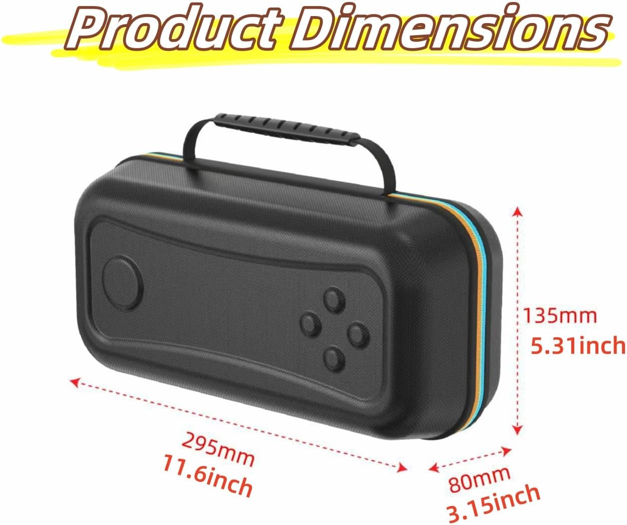 Wigmoa RC-7 Carrying Case Compatible with Switch 2, Portable EVA Hard Shell Travel Storage Bag with Space for Power Adapter, 2 Joy-Con Controllers, and 8 Game Cards. (Black) image number 6