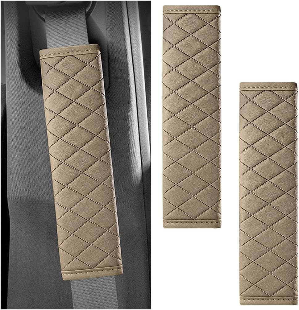 Mandark Car Seat Belt Cover, 2PCS Soft Comfort Vehicle Seatbelt Protection Pad for Safety Driving, Automotive Interior Harness Neck Shoulder Strap Protector Accessories, Universal Fit (Gray)
